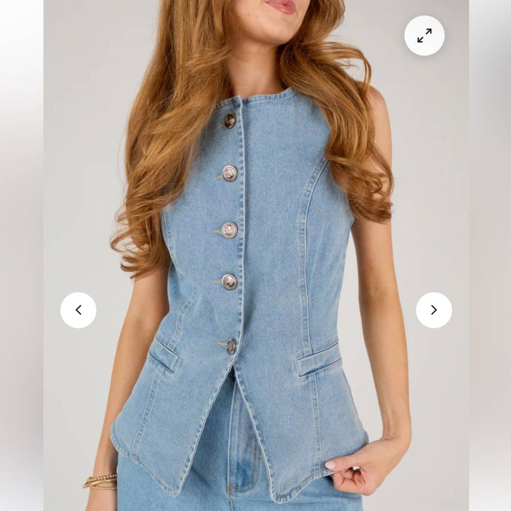 NWT Light Blue Denim Sleeveless Top
